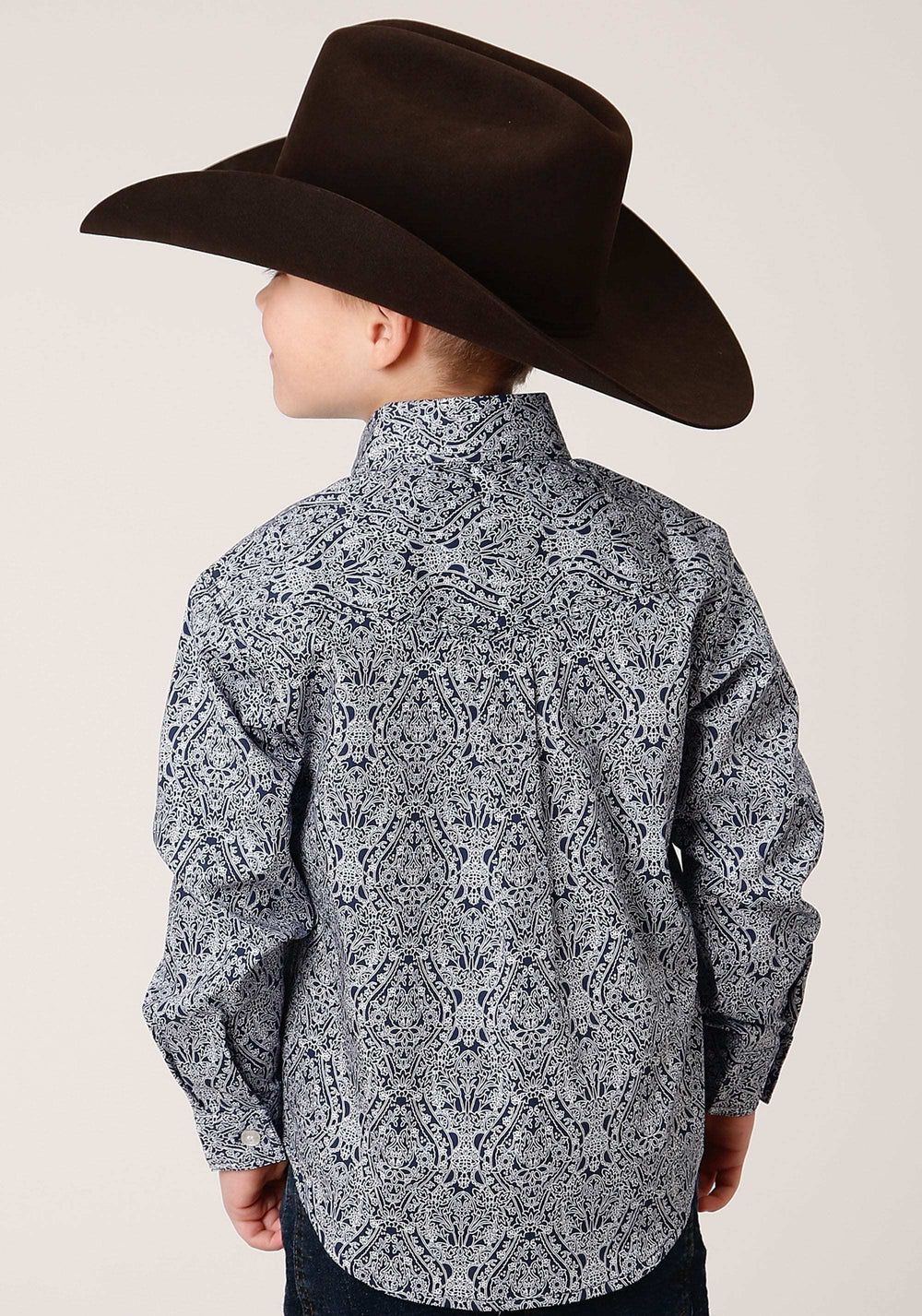 Roper Boys Long Sleeve Button Crystal Medallion Western Shirt - Roper - Flyclothing LLC