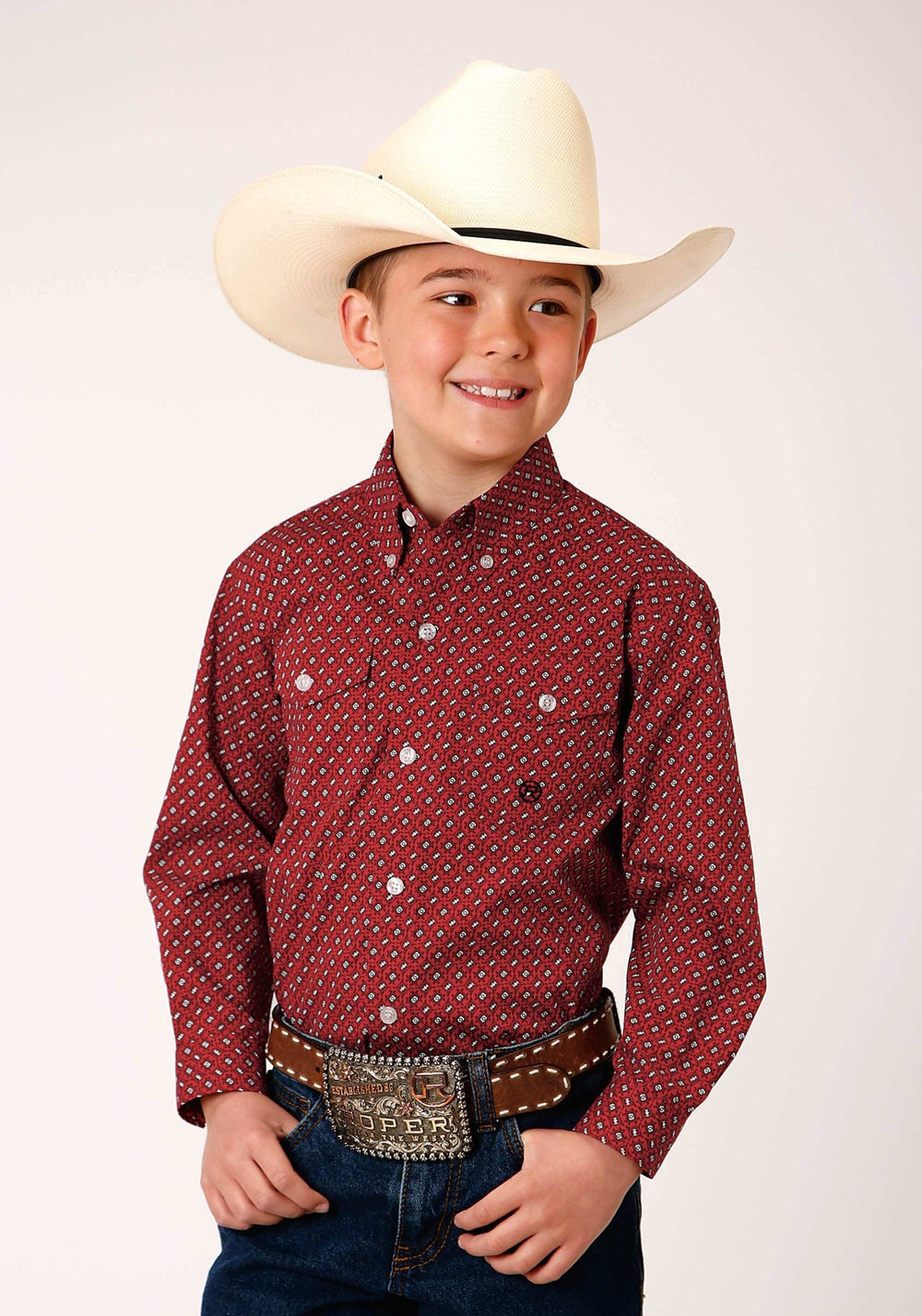 Roper Boys Long Sleeve Button Victorian Foulard Western Shirt - Roper - Flyclothing LLC
