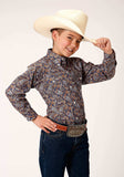 Roper Boys Long Sleeve Button Country Paisley Western Shirt - Roper - Flyclothing LLC