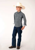 Roper Boys Long Sleeve Button Diamond Star Geo Western Shirt - Roper - Flyclothing LLC
