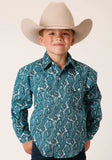 Roper Boys Long Sleeve Button Upstream Paisley Western Shirt - Roper - Flyclothing LLC