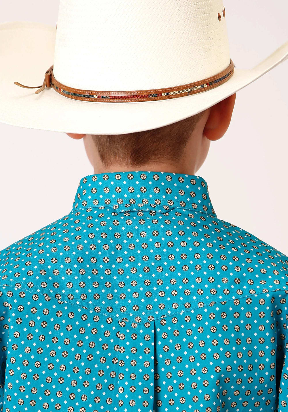 Roper Boys Long Sleeve Button Turquoise Foulard Western Shirt - Roper - Flyclothing LLC