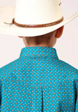 Roper Boys Long Sleeve Button Turquoise Foulard Western Shirt - Roper - Flyclothing LLC