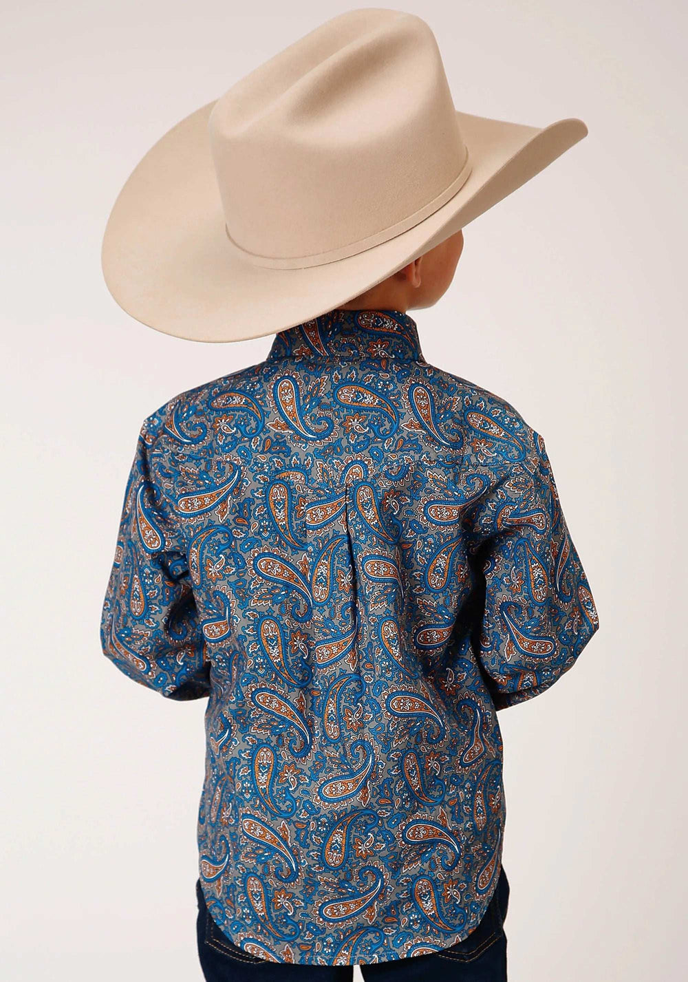 Roper Boys Long Sleeve Button Amarillo Paisley Western Shirt - Roper - Flyclothing LLC