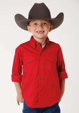 Roper Boys Mens Red Solid Long Sleeve Western Button Shirt - Roper - Flyclothing LLC