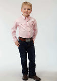 Roper Boys Pink Solid Long Sleeve Western Button Snap Shirt - Roper - Flyclothing LLC