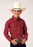 Roper Boys Long Sleeve Button Stretch Poplin Red Western Shirt - Roper - Flyclothing LLC