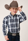 Roper Boys Long Sleeve Button Blue West Plaid Western Shirt - Roper - Flyclothing LLC