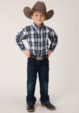 Roper Boys Long Sleeve Button Blue West Plaid Western Shirt - Roper - Flyclothing LLC