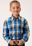 Roper Boys Long Sleeve Button Clear Sky Plaid Western Shirt - Roper - Flyclothing LLC