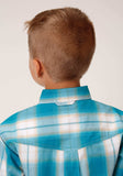 Roper Boys Long Sleeve Button Turquoise Sand Ombre Plaid Western Shirt - Roper - Flyclothing LLC