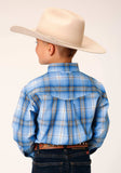 Roper Boys Long Sleeve Button Cornflower Plaid Western Shirt - Roper - Flyclothing LLC