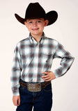 Roper Boys Long Sleeve Button Olive Stretch Plaid Western Shirt - Roper - Flyclothing LLC