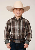 Roper Boys Long Sleeve Button Pinewood Plaid Western Shirt - Roper - Flyclothing LLC