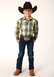 Roper Boys Long Sleeve Button Sand Dune Plaid Western Shirt - Roper - Flyclothing LLC