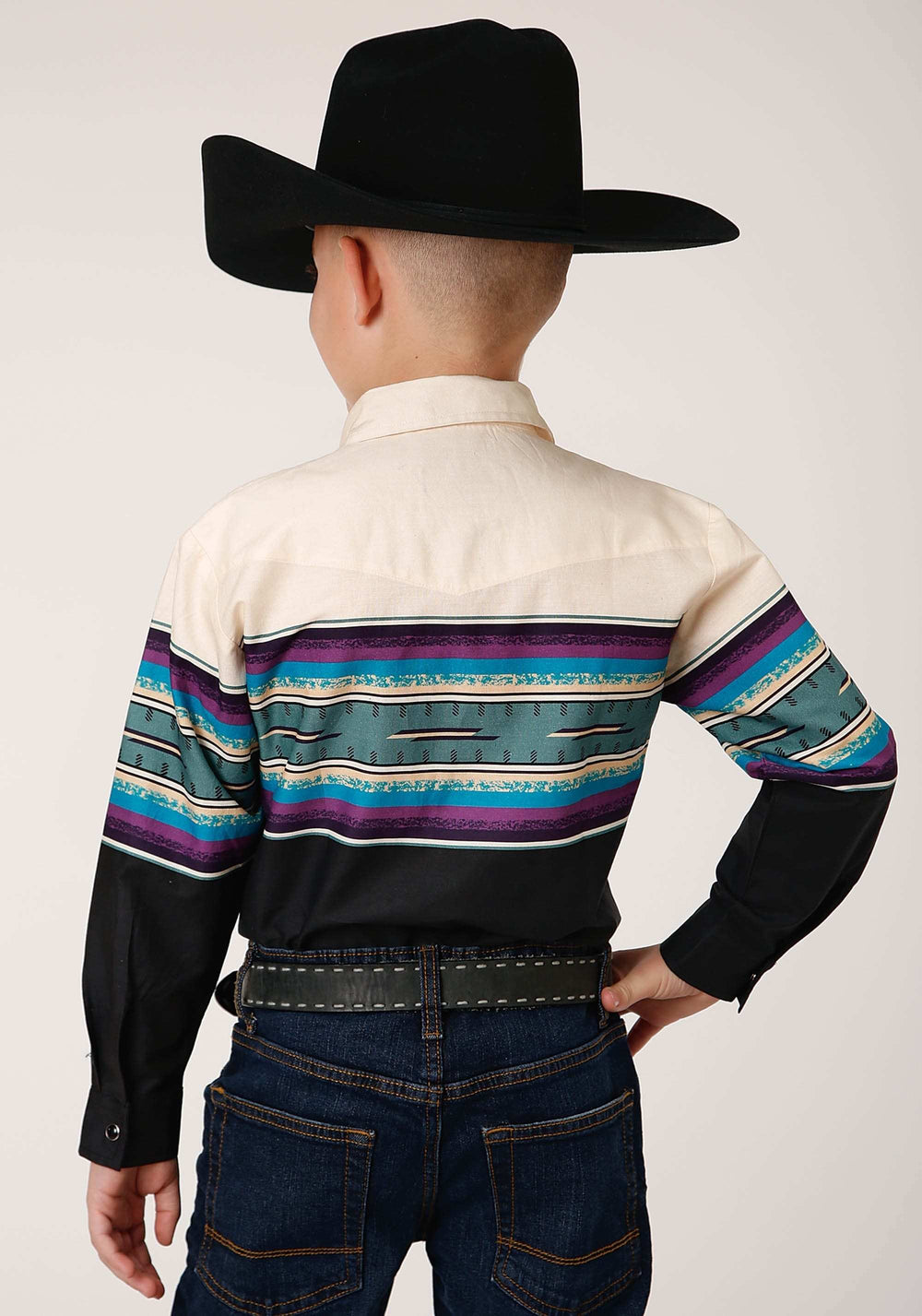 Roper Boys Long Sleeve Snap Greenline Serape Border Western Shirt - Roper - Flyclothing LLC