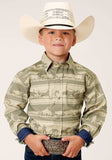 Roper Boys Long Sleeve Snap Cowboy Rugby Horizontal Print Western Shirt - Roper - Flyclothing LLC