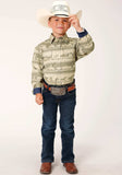 Roper Boys Long Sleeve Snap Cowboy Rugby Horizontal Print Western Shirt - Roper - Flyclothing LLC