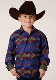 Roper Boys Long Sleeve Snap Night Aztec Print Western Shirt - Roper - Flyclothing LLC