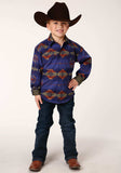 Roper Boys Long Sleeve Snap Night Aztec Print Western Shirt - Roper - Flyclothing LLC