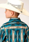 Roper Boys Long Sleeve Snap Aztec Stripe Western Shirt - Roper - Flyclothing LLC