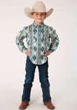 Roper Boys Long Sleeve Snap Verde Stripe Western Shirt - Roper - Flyclothing LLC