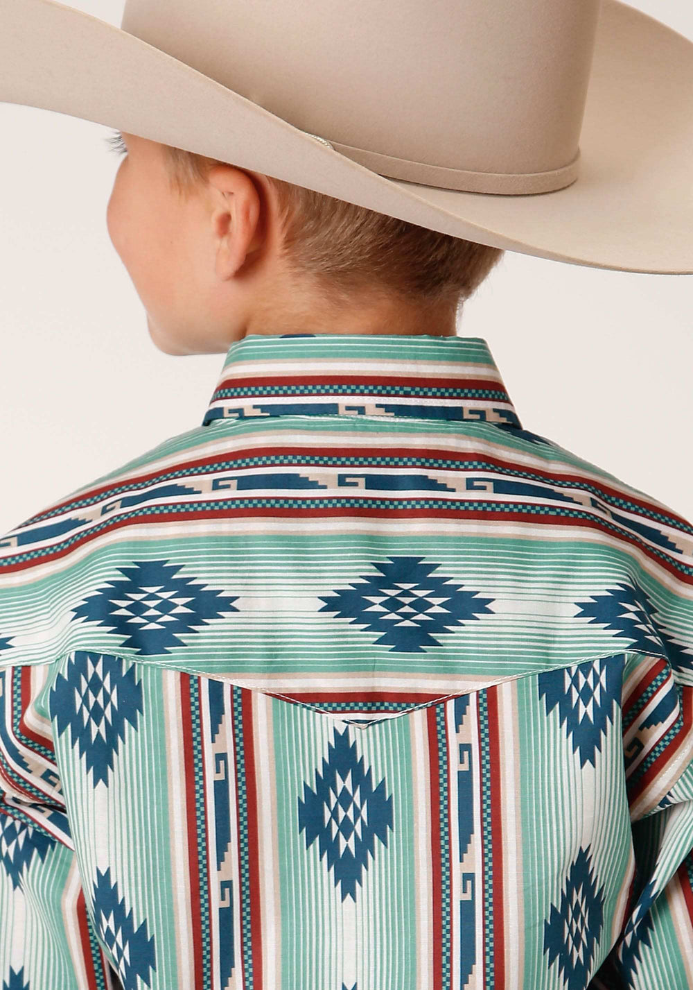 Roper Boys Long Sleeve Snap Verde Stripe Western Shirt - Roper - Flyclothing LLC