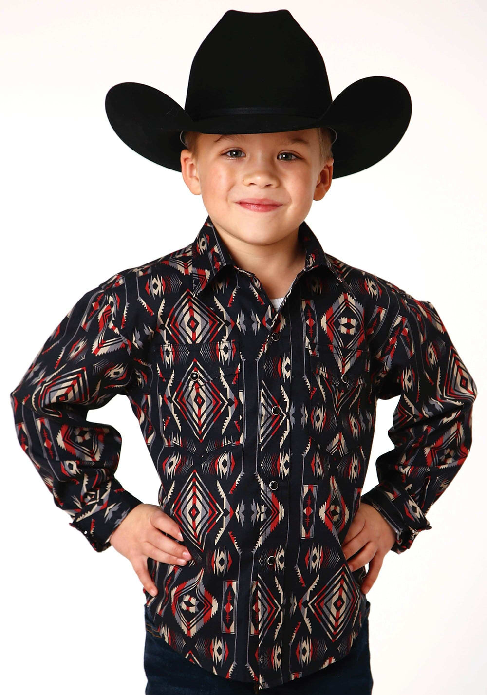 Roper Boys Long Sleeve Snap Blanket Stripe Western Shirt - Roper - Flyclothing LLC