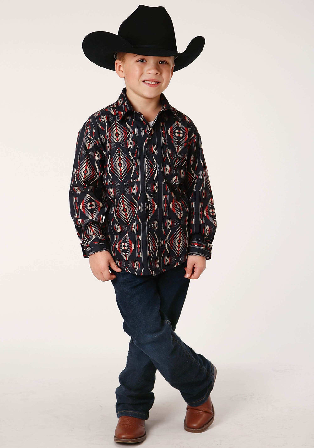 Roper Boys Long Sleeve Snap Blanket Stripe Western Shirt - Roper - Flyclothing LLC