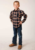 Roper Boys Long Sleeve Snap Unlined Flannel Shirts Western Shirt - Roper - Flyclothing LLC