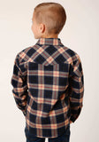 Roper Boys Long Sleeve Snap Unlined Flannel Shirts Western Shirt - Roper - Flyclothing LLC