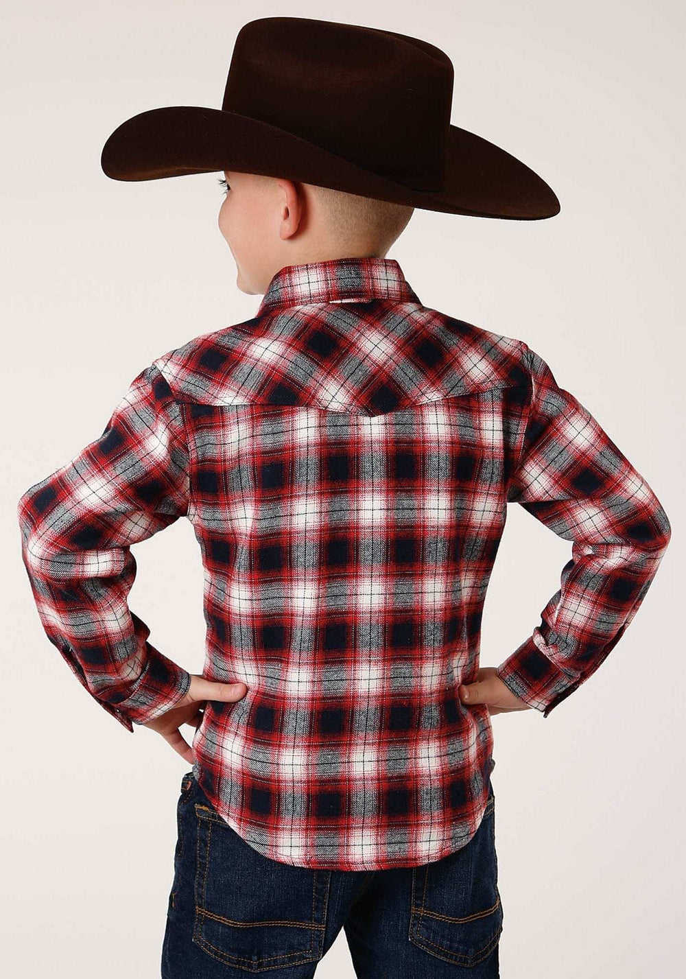 Roper Boys Long Sleeve Snap Unlined Flannel Shirt Western Shirt - Roper - Flyclothing LLC
