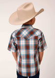 Roper Boys Short Sleeve Snap Dobby Check Western Shirt - Roper - Flyclothing LLC