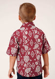 Roper Boys Short Sleeve Snap Red Tropics Western Shirt - Roper - Flyclothing LLC