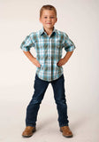 Roper Boys Short Sleeve Snap Meadow Plaid Western Shirt - Roper - Flyclothing LLC