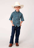 Roper Boys Short Sleeve Button Purple Sage Paisley Western Shirt - Roper - Flyclothing LLC