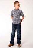 Roper Boys Short Sleeve Button Liberty Paisley Western Shirt - Roper - Flyclothing LLC