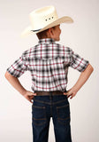 Roper Boys Short Sleeve Button Classic Ombre Stretch Plaid Western Shirt - Roper - Flyclothing LLC