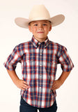 Roper Boys Short Sleeve Button Independence Plaid Western Shirt - Roper - Flyclothing LLC