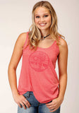 Roper Womens Sleeveless Knit Coral Poly Rayon Swing Tank Top - Roper - Flyclothing LLC