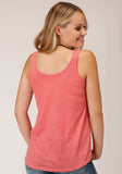 Roper Womens Sleeveless Knit Coral Poly Rayon Swing Tank Top - Roper - Flyclothing LLC