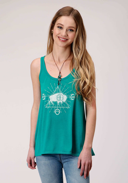 Roper Womens Sleeveless Knit Poly Rayon Jersey Swing Tank Top - Roper - Flyclothing LLC