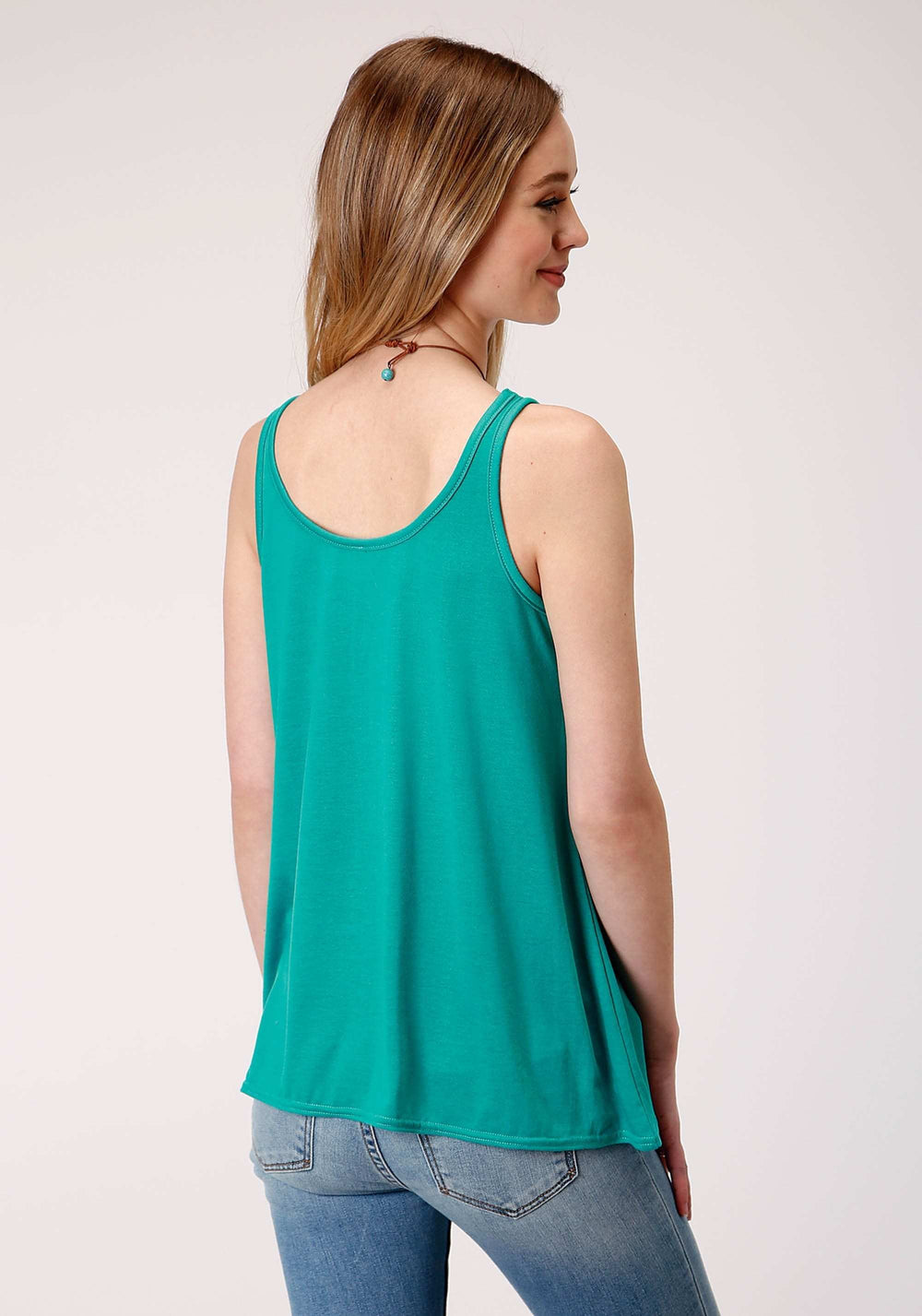 Roper Womens Sleeveless Knit Poly Rayon Jersey Swing Tank Top - Roper - Flyclothing LLC