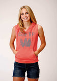 Roper Womens Coral With Corn Screen Print Sleeveless Knit Top - Roper - Flyclothing LLC
