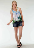 Roper Womens Sublimation Horse Print Sleeveless Knit Top - Roper - Flyclothing LLC