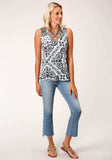 Roper Womens Sleeveless Knit Sweater Jersey Vneck Tank Top - Roper - Flyclothing LLC