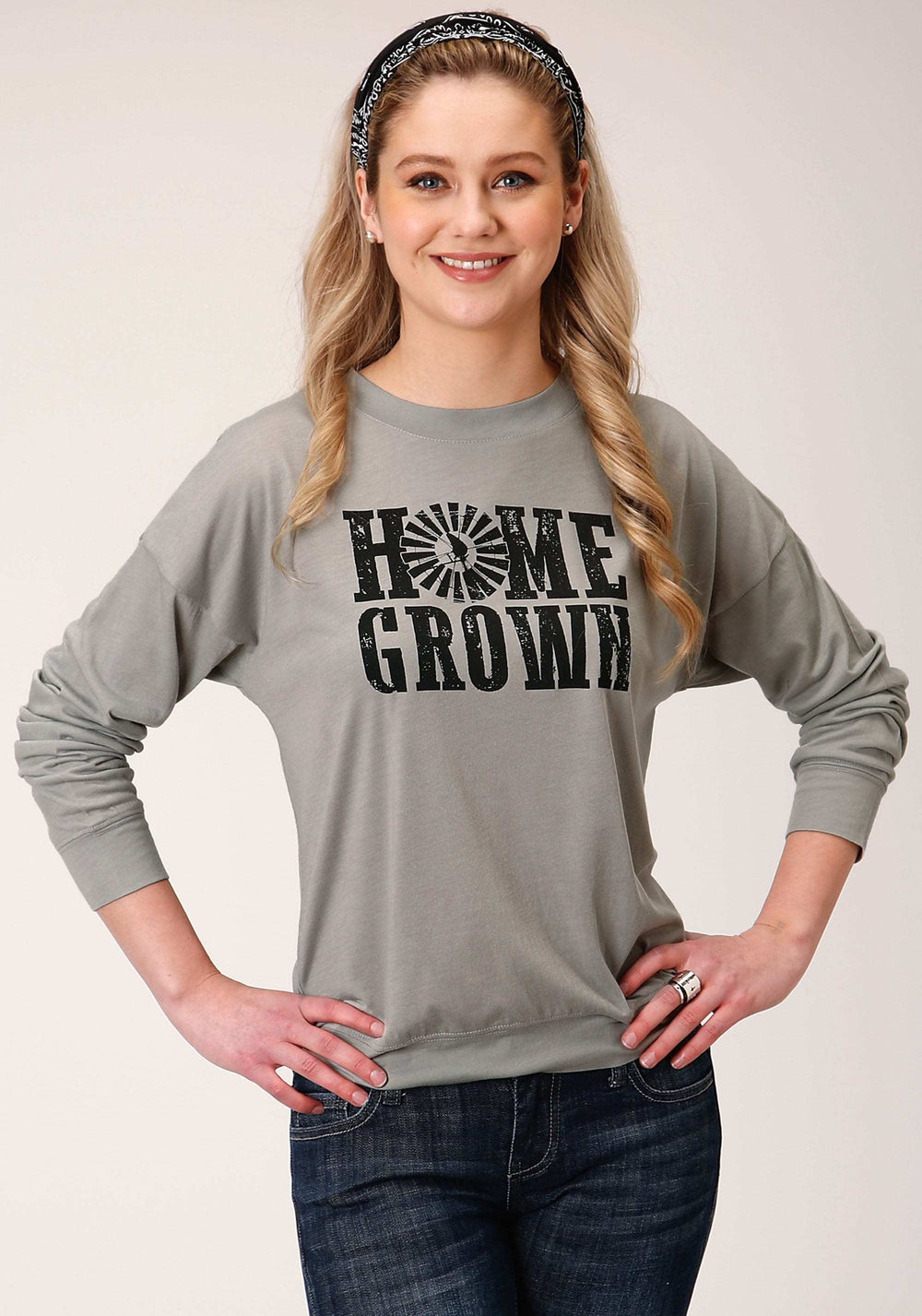 Roper Womens Long Sleeve Knit Poly Rayon Jersey Long Sleeve Boxy Fit T Top - Roper - Flyclothing LLC