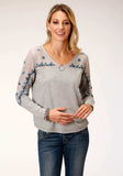 Roper Womens Long Sleeve Knit Slub Jersey Top - Roper - Flyclothing LLC