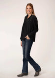 Roper Womens Cotton Slub Jersey Peasant Long Sleeve Knit Top - Roper - Flyclothing LLC