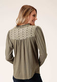 Roper Womens Long Sleeve Knit Slub Jersey Peasant Top - Roper - Flyclothing LLC